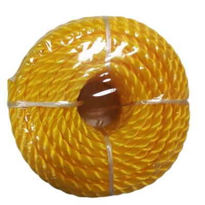 China Properly Stocked PP Accept Polypropylene Twisted Rope Custom Yellow 6mm*30.5m for sale