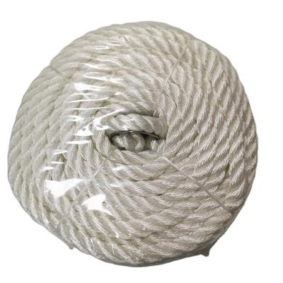 China Polyester China Factory Price Accept Custom 3 Strand 10mm*30.5m White Polyester Twisted Rope for sale