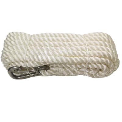 China Bulk Polyester Price Customized Customization 3 Strand 14mm*10m White Polyester Twisted Rope For Outdoor Sports for sale