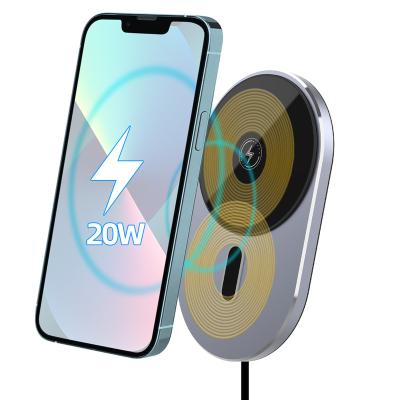 China Support New Arrival Fast Charging Transparent Cyber ​​2023 2 in 1 Car Phone Fast Charging Holder Split Design Suction 15W Magnetic Car Wireless Charger for sale