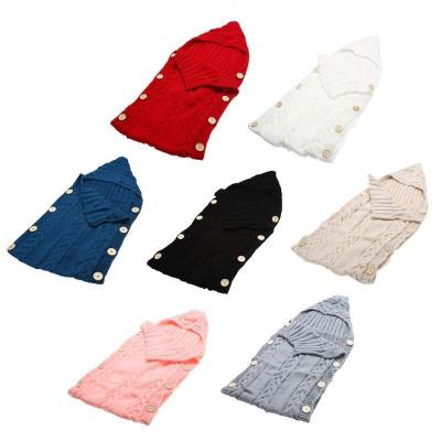 China Breathable Baby Knitted Wool Sleep Bags With Button Knit Mermaid Blanket Blanket For Kids Sleeping Bag for sale