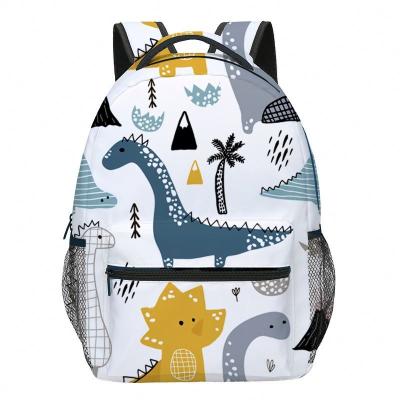 China High Quality Waterproof Kids School Bag Polyester Dinosaur Printed Backpack With Adjustable Strap for sale