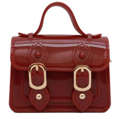 China Fashion 2021 mini jelly summer color candy purse cute children mini satchel Korean bag chains cross - body purse for sale