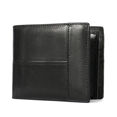 China Hot Selling Amazon RFID Blocking Real Leather Travel Men's Credit Card Wallet Genuine Leather for sale