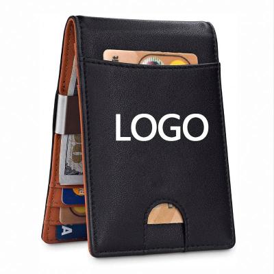 China Custom Slim Minimalist Genuine Leather Men's Wallet Men's Wallet Genuine Leather Anti-theft Women's Wallet for sale