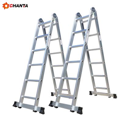 China Folding Ladders Aluminum Herringbone Ladder For Daily Home Decoration Use for sale