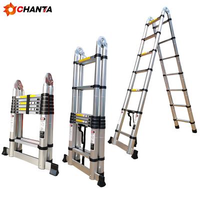 China Folding ladders double side multifunctional hinged extension ladder with hinge telescopic ladder for sale