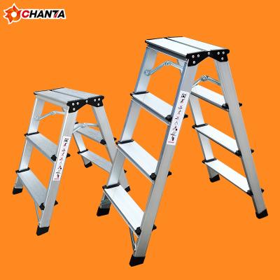 China Folding Ladders Factory Direct Sales 3 Step Adjustable Telescopic Portable Aluminum Folding Step Ladder for sale