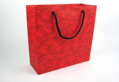 China Pantone Color Small Jewellery Gift Bags , Nylon Rope Paper Bags With Handles for sale