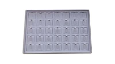 China White PU Earring Tray Organizer Around 30x30mm Insert Size For Window Decoration for sale