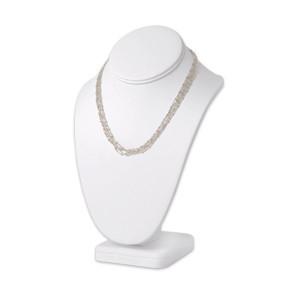 China High End Necklace Bust Display Stand Faux PU Embossing With Interior Material MDF for sale