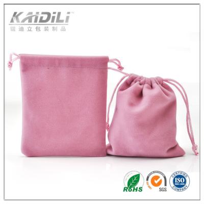 China Lovely Pink Drawstring Jewelry Pouch Recyclable Material For Gift Storaging for sale