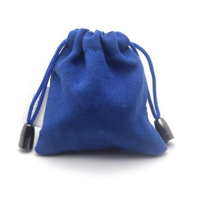 China Charming Blue Jewelry Envelope Pouches , Travel Jewelry Pouch Drawstring H Shape Sewing Way for sale