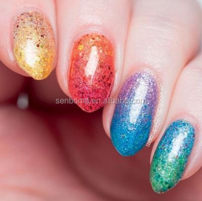 China Holographic French Nails Art Nude Fake Nails Glitter Fake Nails for sale