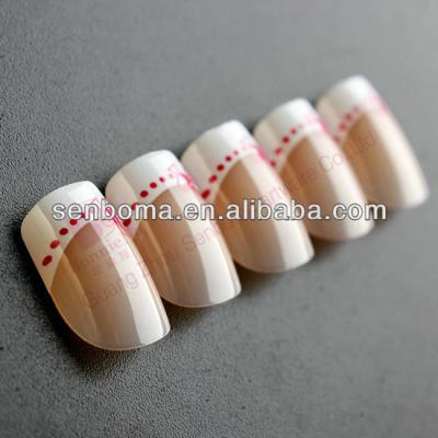 China Design Crystal 3D Fake Nails Press On Silver French Fake Nails Artificial Nails for sale