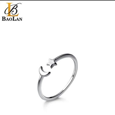 China High Quality Ring New Stainless Steel Cute Jewelry Design Hot Selling Gift For Girls Cute Woman Moon And Star Birthday Gift for sale