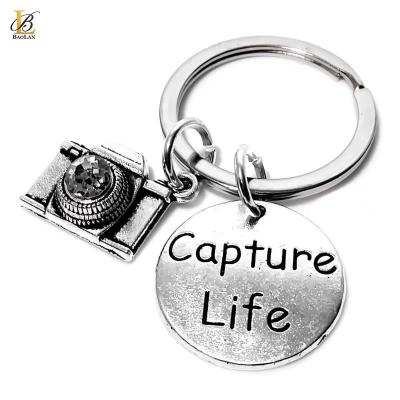 China BAOLAN JEWELRY Stainless Steel Design Fashionable Hot Selling Gift New High Quality Key Chains Capture Life Disc Charm Camera Encourageme for sale