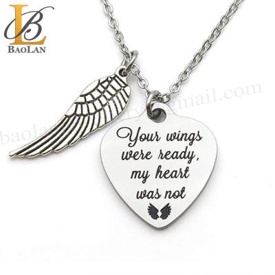 China Religious Infant Loss Necklace Stainless Steel Memorial Jewelry High Quality Design Your Own Shape BAOLAN JEWELRY Good In Stock for sale