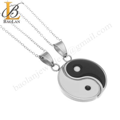 China FASHIONABLE Couple Yin and Yan Necklace Stainless Steel Jewelry high quality design your own shape BAOLAN JEWELRY good in stock for sale