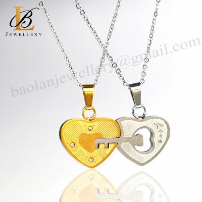 China FASHIONABLE lovers couple engraved heart shape and main high quality jewelry design your own shape laser cut BAOLAN JEWELRY good in stock for sale