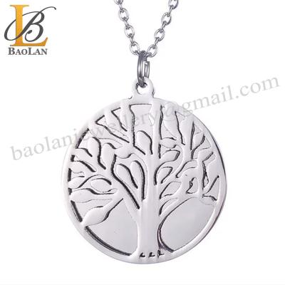 China FASHIONABLE Family Tree Necklace Stainless Steel Jewelry High Quality Design Your Own Shape Laser Cut High Polished BAOLAN JEWELRY Good In S for sale