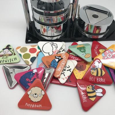 China Hot Selling China Hotels Triangle Shape Manual Button Maker Badge Making Machine for sale