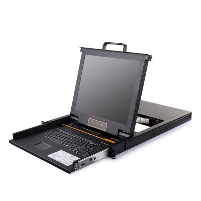 China Left Single Rail Slide Factory Price 17 Inch 8 Rail VGA LCD KVM Single Console For Server for sale