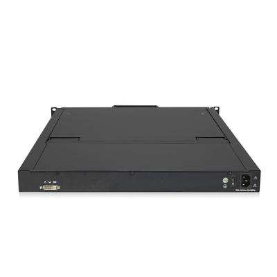 China High Quality Single Slide 1920 x 1080 FHD DVI Rail Rack Mount LCD Switch 17.3 Inch Widescreen Console KVM With 1 Port for sale