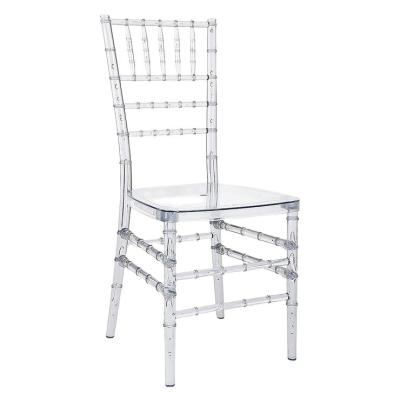 China Mid Century Modern Cheap Clear Plastic Wedding Crystal Chiavari Chair Resin Chair for sale