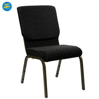 China Cheap Hot Sale Hotel Chair Church Chair Metal Stacking Church Chair With Bookrack for sale