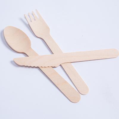 China Free Sample 160mm SPT Birch Wood Knives Eco Friendly Stocked Biodegradable Forks Spoon Disposable Biodegradable Wooden Spoon Spoon for sale