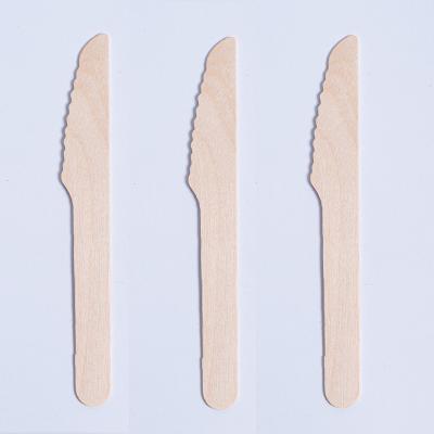 China Free Sample 160mm SPT Birch Wood Knives Eco Friendly Stocked Biodegradable Forks Spoon Disposable Knife Party Biodegradable Wooden Spoon Tableware for sale