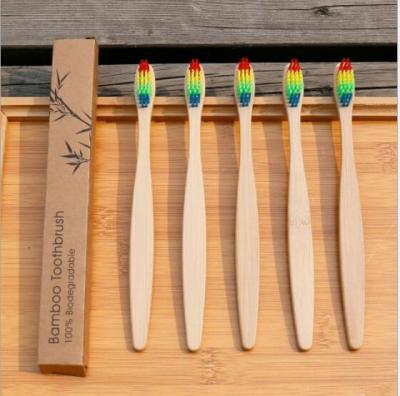 China 2019 Eco-friendly Hot Selling Rainbow Toothbrush Bamboo Toothbrush Packaging Paper Box Bamboo Packaging for sale