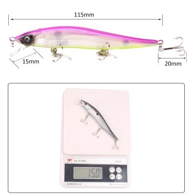 China YX-66 Wholesale 11.5cm Fish Plastic Fishing 15g Bass Lures Baits With Treble Hook for sale