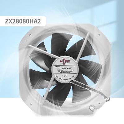 China Factory Custom 28080 Model 28CM AC Fan 220V All Metal High Temperature Resistant Electrical Cabinet AC Fan for sale