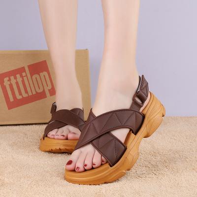 China Latest fashion trend design custom shoes women summer outdoor sandals wedge sandals sandalias mujer factory price suka for sale