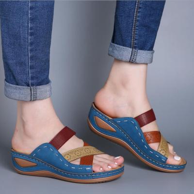 China Fashion trend women's summer outdoor sandals wedge sandals flat sandals design suka the new for sale