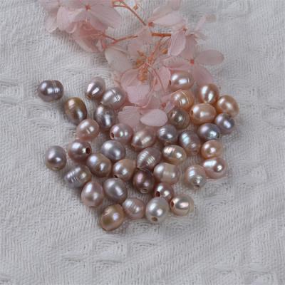 China Jewelry Making Wholesale Natural Freshwater 9-10mm Rice Loose Beads With Hole For Making Jewelry for sale