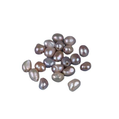 China Jewelry Making 9-10mm Baroque Shaped White Natural Freshwater Pearls With Hole for sale