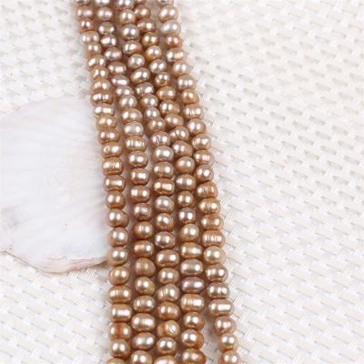 China Jewelry Making 6-7mm Dyed Near Round Potato Pearl Strand Loose Freshwater Sale for sale