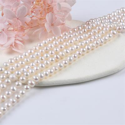 China Jewelry Making 6-7mm Potato Shape Real White Loose Pearl Freshwater Strand for sale