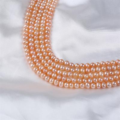 China Jewelry Making 5-6mm Potato Shape Pink Freshwater Pearl Strands Wholesale for sale