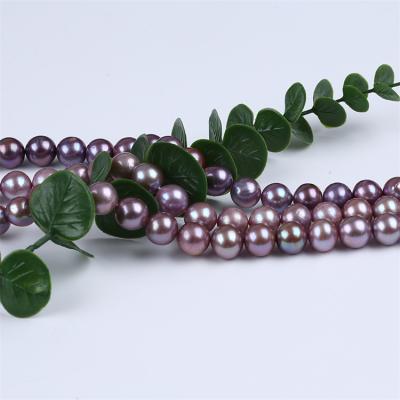 China Jewelry Making 12-14mm Wholesale Purple Edison Round Loose Freshwater Pearl Strand for sale