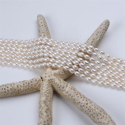 China Jewelry Making 6-7mm White Rice Shape Beads Natural Jewelry Freshwater Strand for sale