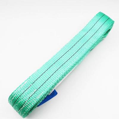 China 60mm Width Green Polyester Flat 2 Ton Webbing Sling With Flat Or Becket Eyes Endless for sale