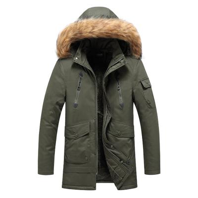 China Sustainable CMJM2038 Green Long Oversized Jacket Or Winter Parka Coat With Fur for sale