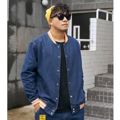 China CMNU43 2022 Fashion Breathable All-match Plus Size Jean Winter Bomber Men Denim Jacket Baseball Jacket Unisex Size for sale