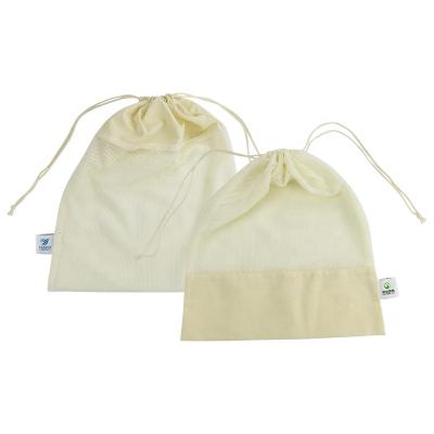 China OEM/ODM Large Cotton Mesh Commodity Bag Product Packing Bag Eco-Friendly Moisture-Proof Bulk Drawstring Food Net for sale