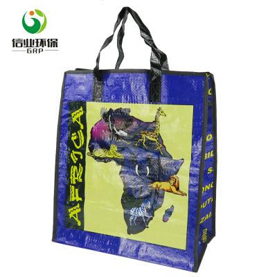 China Unique Moisture Proof Zipper PP Woven Grocery Carry On Tote Custom Shopping Bags With Logo for sale