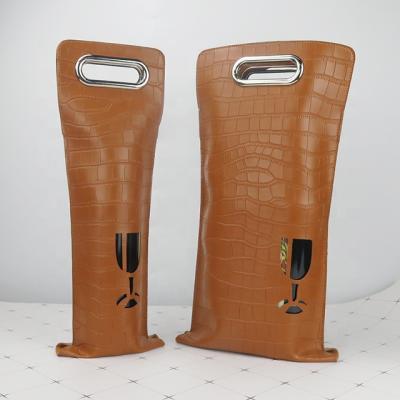 China OEM/ODM Insulated Packaging Leather Crocodile Print Bottle Insulated Portable Bag For Wine for sale